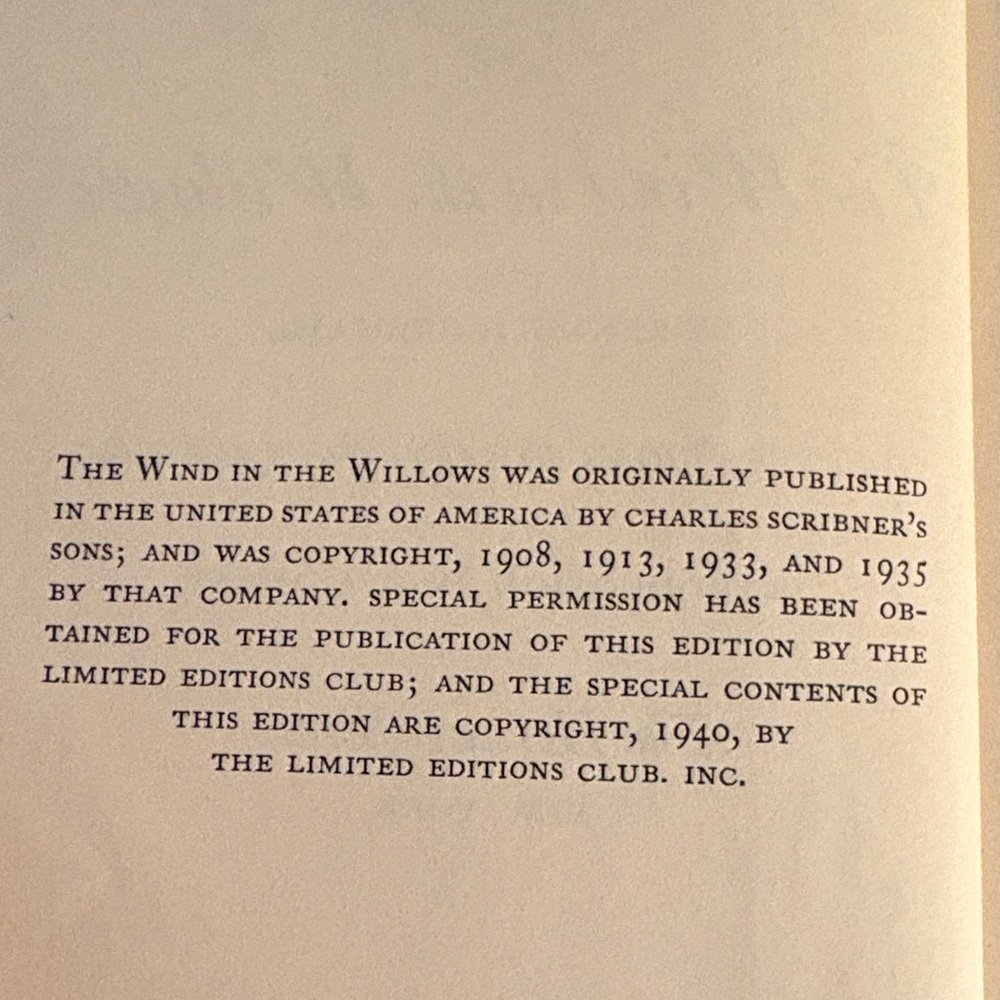 1940Vintage The Wind in the Willows Hardcover - Red Spine with Gold Lettering - Picture 7 of 8